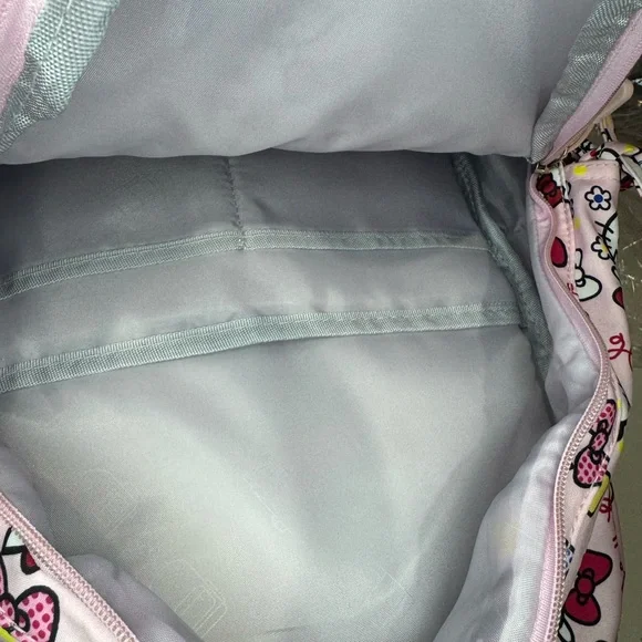 Pale Pink Hello Kitty Full Size Backpack with Bow Print - Picture 6 of 7